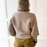 Textured Ribbed Knit Sweater - Taupe