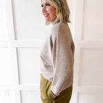 Textured Ribbed Knit Sweater - Taupe