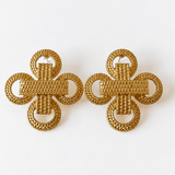 Textured Rope Earrings - Vintage Gold