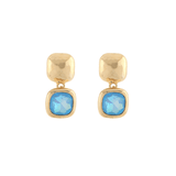 Textured Square & Stone Earrings