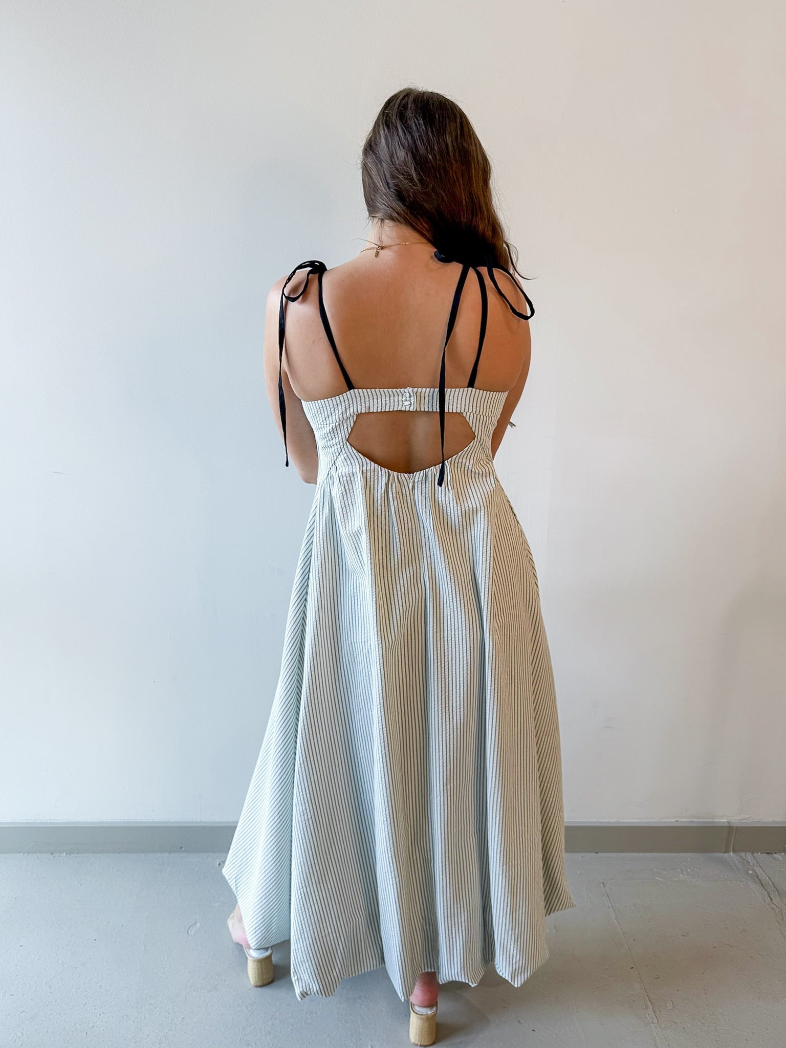 Textured Stripe Bubble Hem Dress