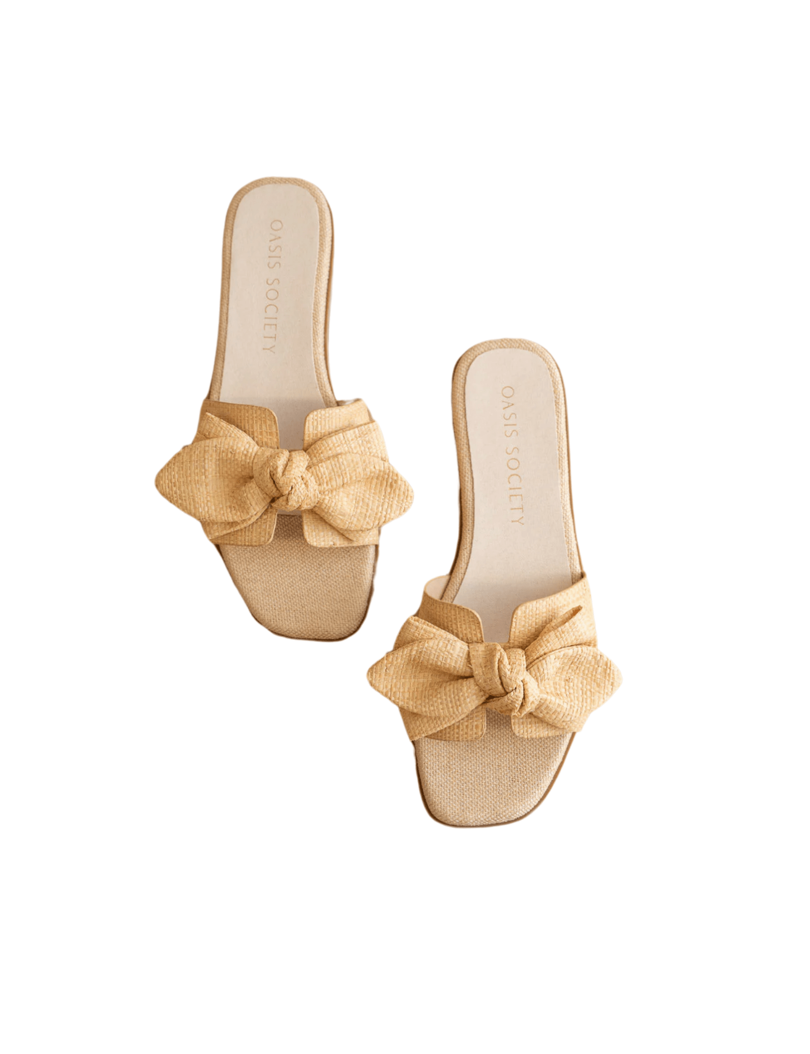 The Ginny Natural Textured Bow Slide