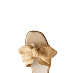 The Ginny Natural Textured Bow Slide