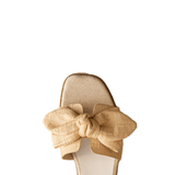 The Ginny Natural Textured Bow Slide