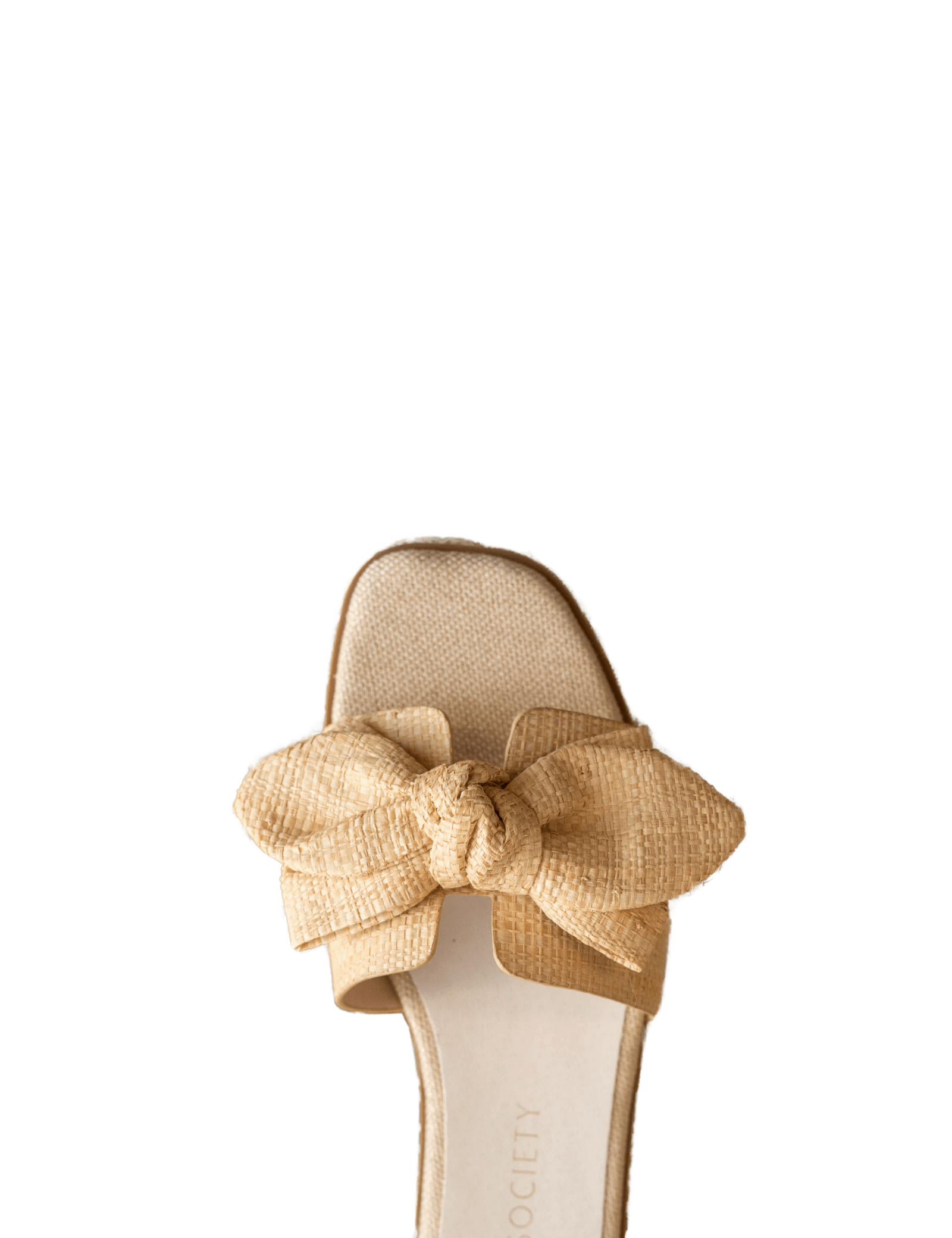The Ginny Natural Textured Bow Slide