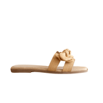 The Ginny Natural Textured Bow Slide