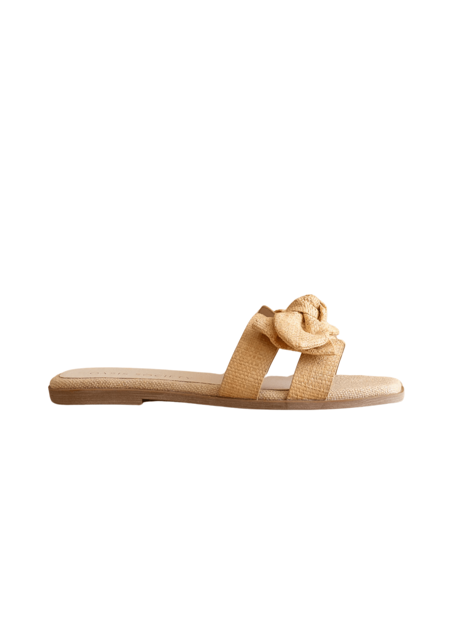 The Ginny Natural Textured Bow Slide