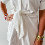 Tie Button Down Mini Dress
