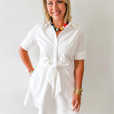 Tie Button Down Mini Dress