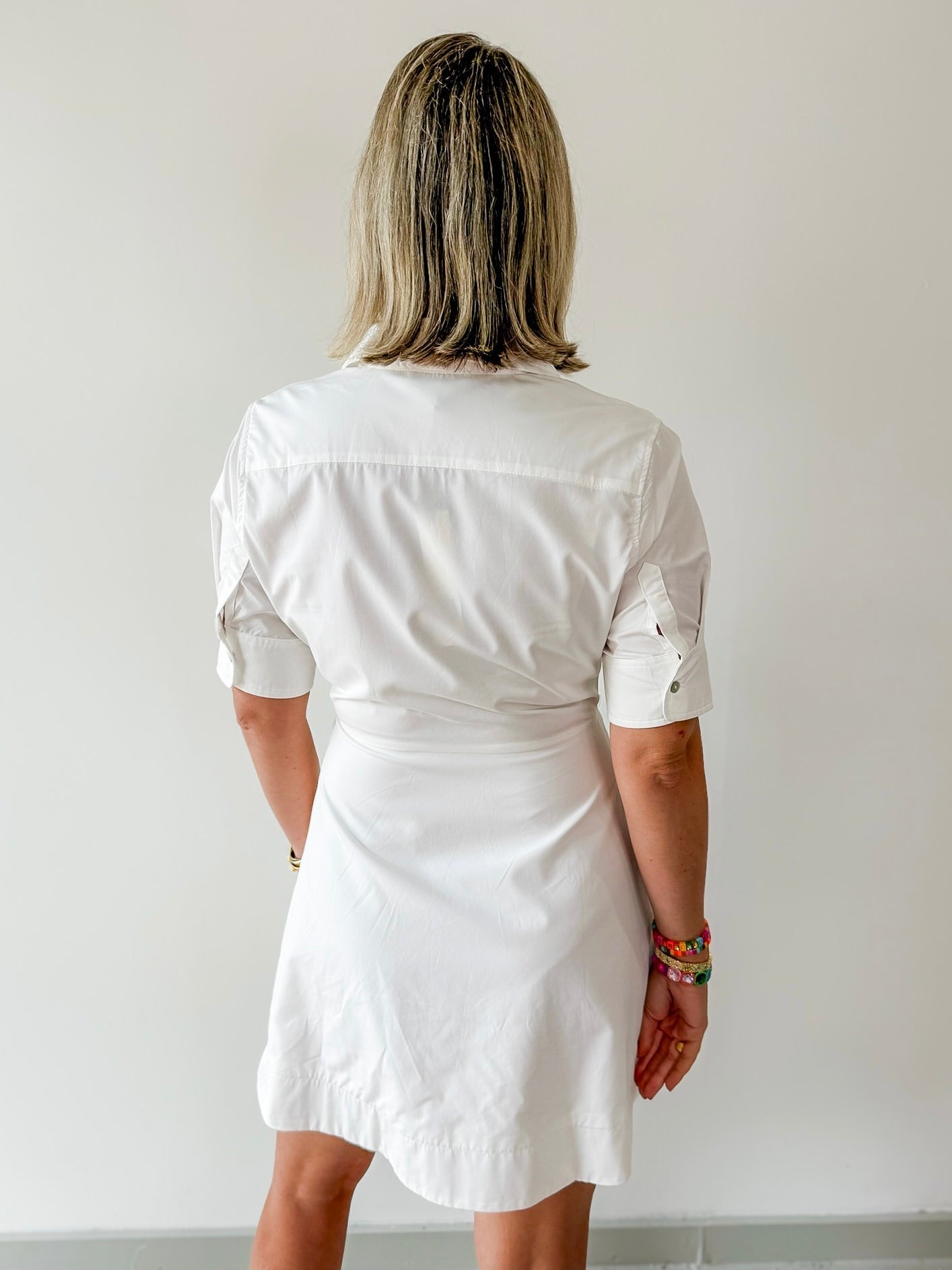 Tie Button Down Mini Dress