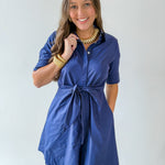 Tie Button Down Mini Dress