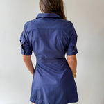Tie Button Down Mini Dress