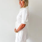 Tie Button Down Mini Dress