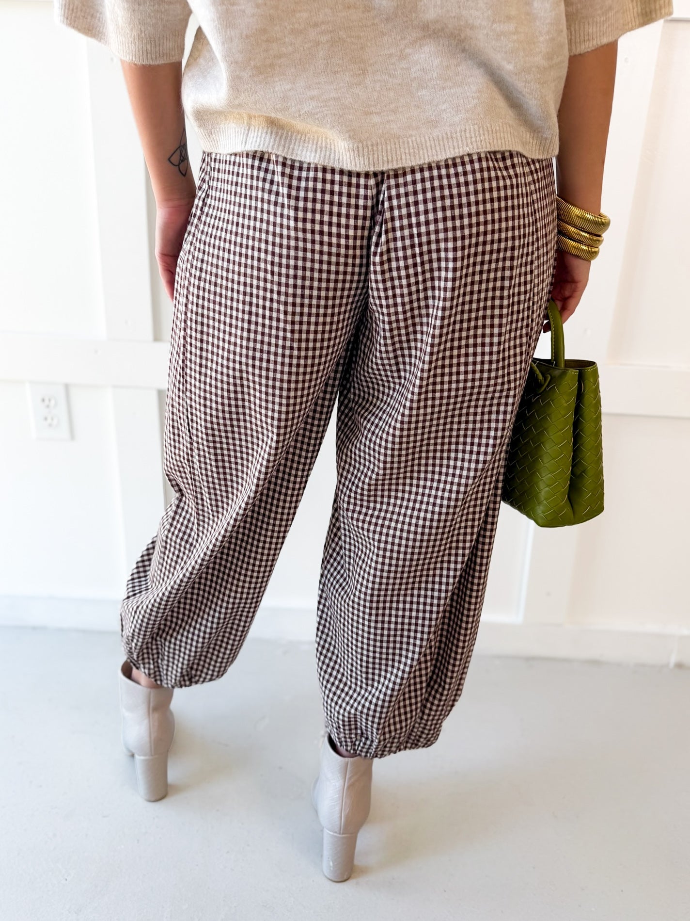 Tie Waist Pants - Brown