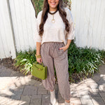 Tie Waist Pants - Brown