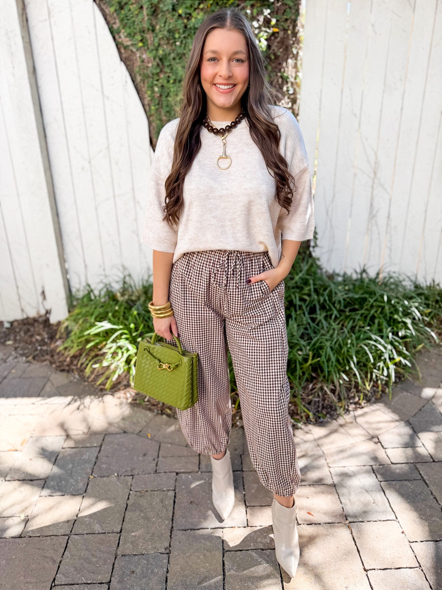 Tie Waist Pants - Brown