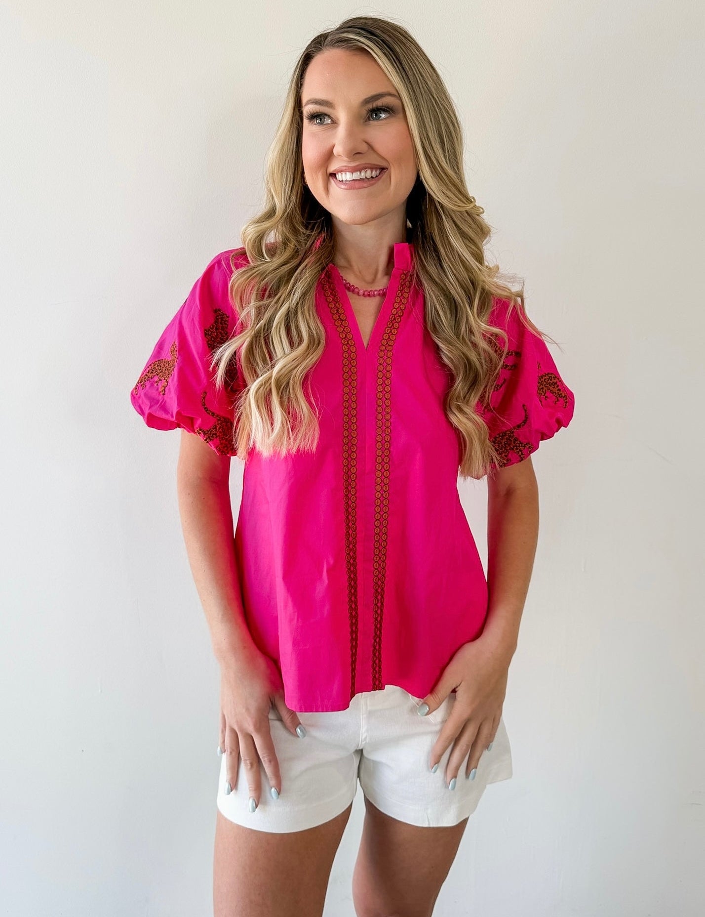 Tiger Embroidered Top