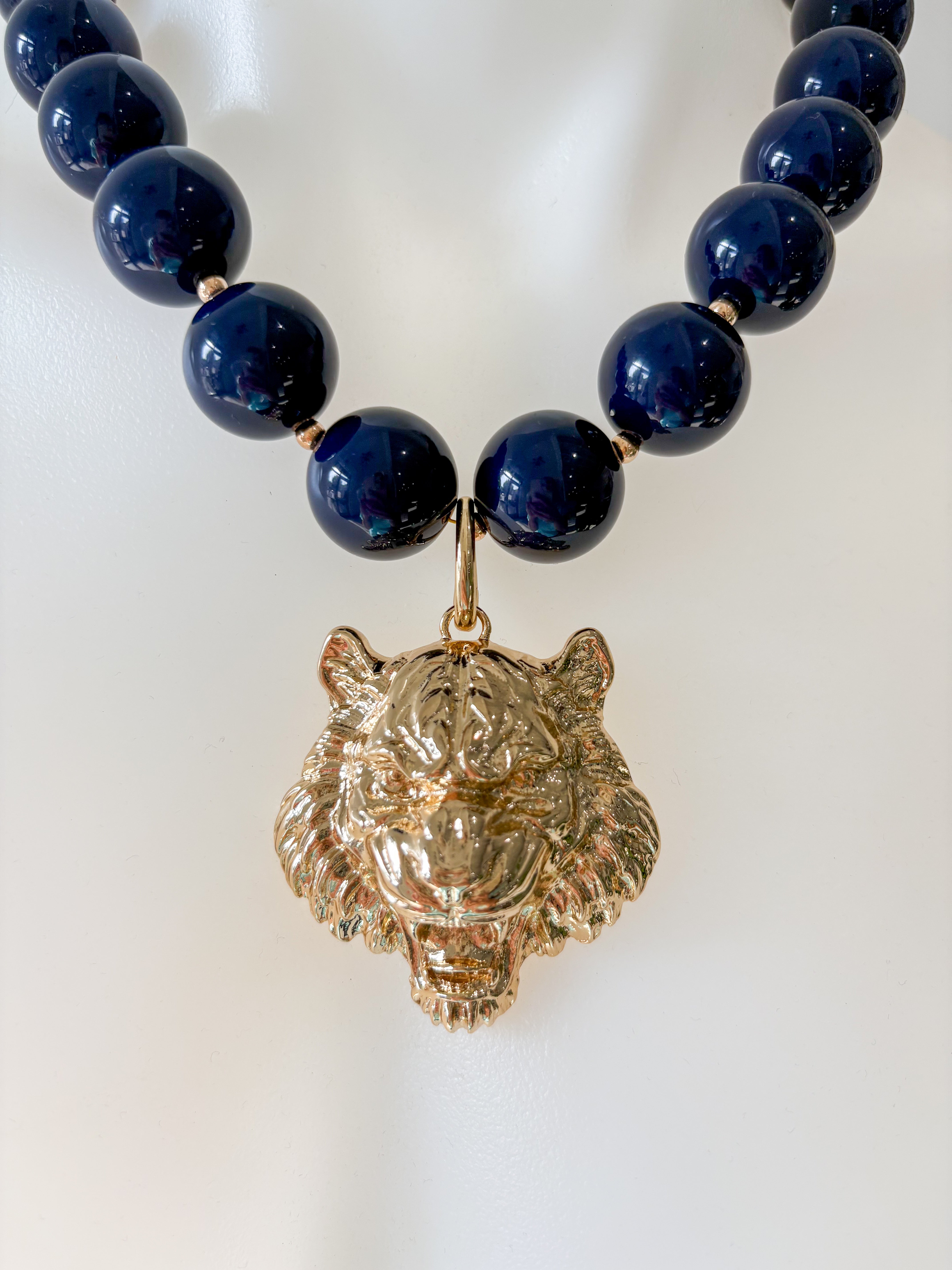 Tiger Metal Charm - Gold