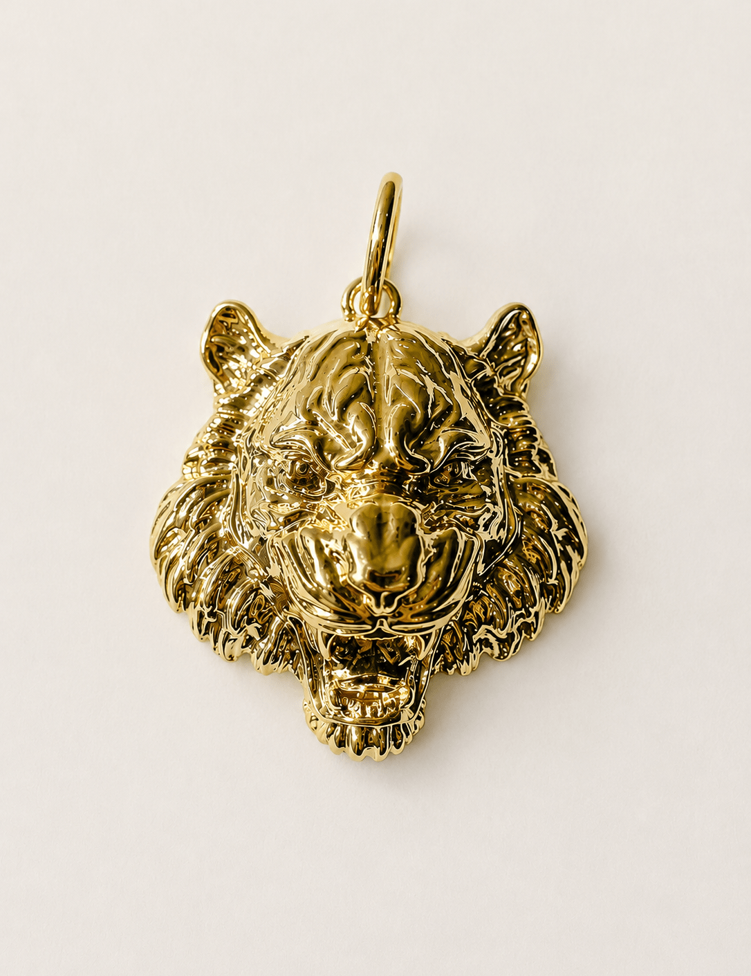 Tiger Metal Charm - Gold