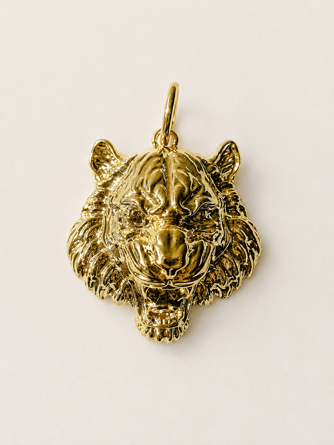 Tiger Metal Charm - Gold
