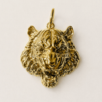 Tiger Metal Charm - Gold