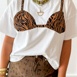Tiger Print Bralette Oversized Tee