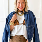 Tiger Print Bralette Oversized Tee