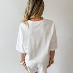 Tonal Embroiderd Tee & Short Set