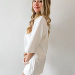Tonal Embroiderd Tee & Short Set