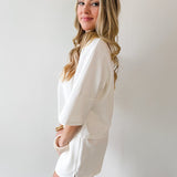 Tonal Embroiderd Tee & Short Set
