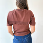 Top with Contrast Sweater- Brown