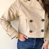 Topanga Beige Crop Mac Jacket