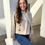 Topanga Beige Crop Mac Jacket
