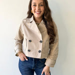 Topanga Beige Crop Mac Jacket