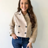 Topanga Beige Crop Mac Jacket