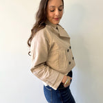 Topanga Beige Crop Mac Jacket