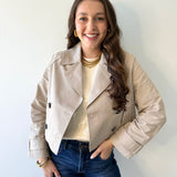 Topanga Beige Crop Mac Jacket