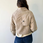 Topanga Beige Crop Mac Jacket