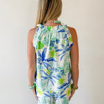 Tropcial Print Ruffled Top & Short Set