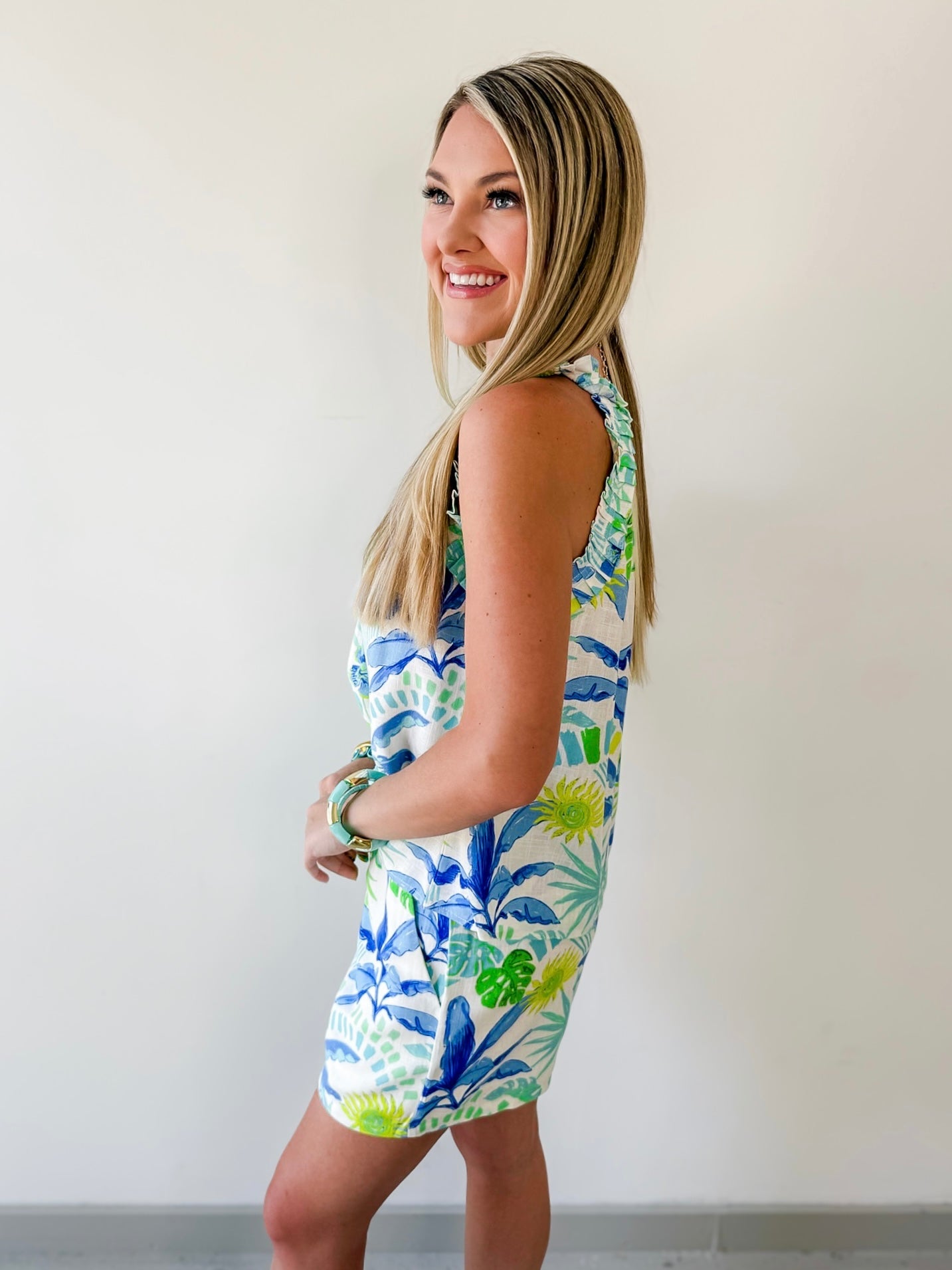 Tropcial Print Ruffled Top & Short Set
