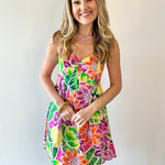 Tropical Braided Strap Dress