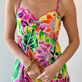 Tropical Braided Strap Dress