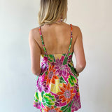 Tropical Braided Strap Dress