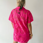 Tropical Eyelet Shirt Dress