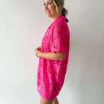Tropical Eyelet Shirt Dress
