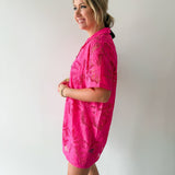 Tropical Eyelet Shirt Dress