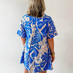 Tropical Floral Print Button Dress