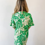 Tropical Floral Print Button Dress
