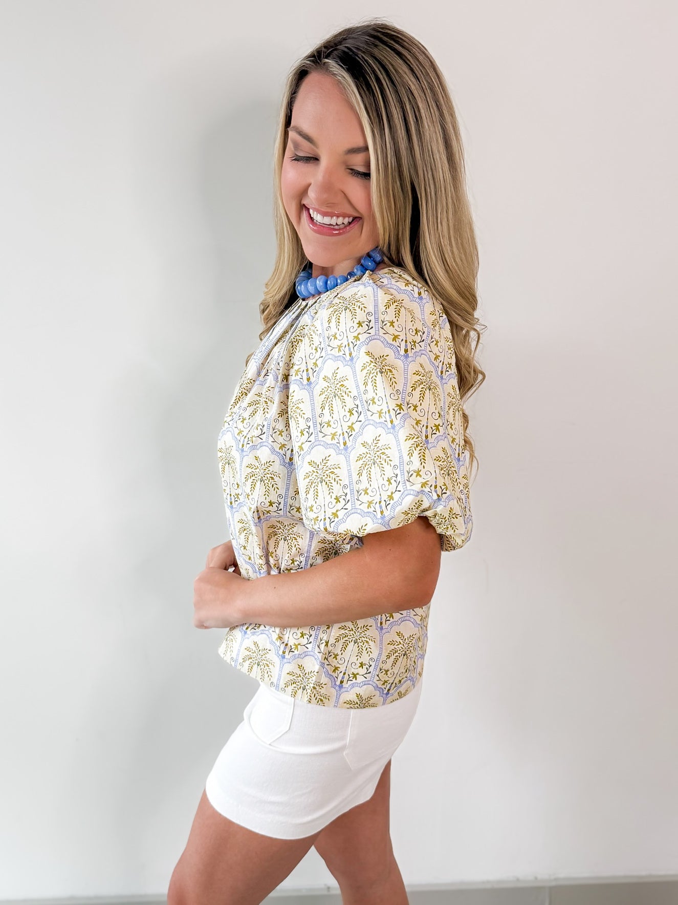 Tropical Palm Print Top