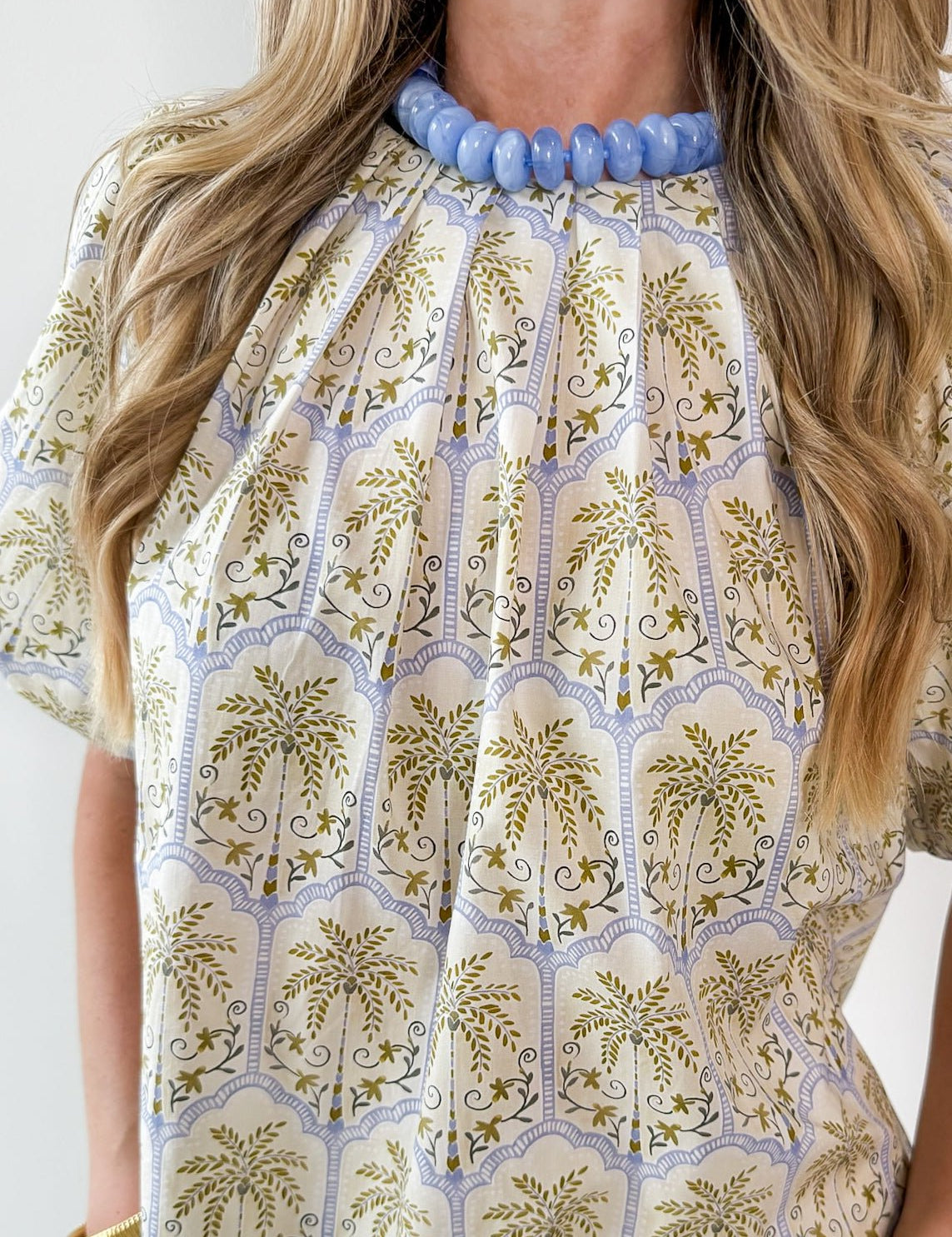 Tropical Palm Print Top